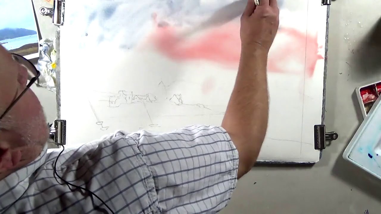 Watercolor demonstration by Joel Popadics AWS