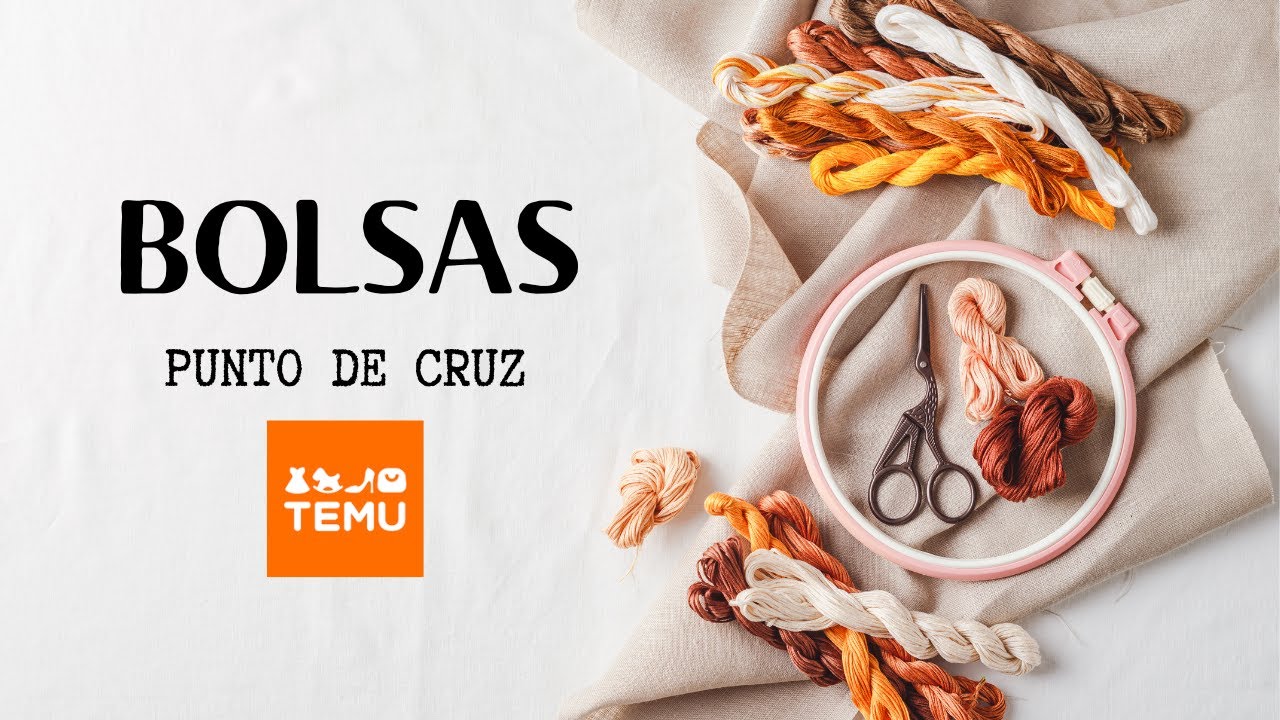 ⚜️【PUNTO DE CRUZ】🧵Guarda tus proyectos en estas bolsas tan bonitas🧵#temu  #puntodecruz #crossstitch