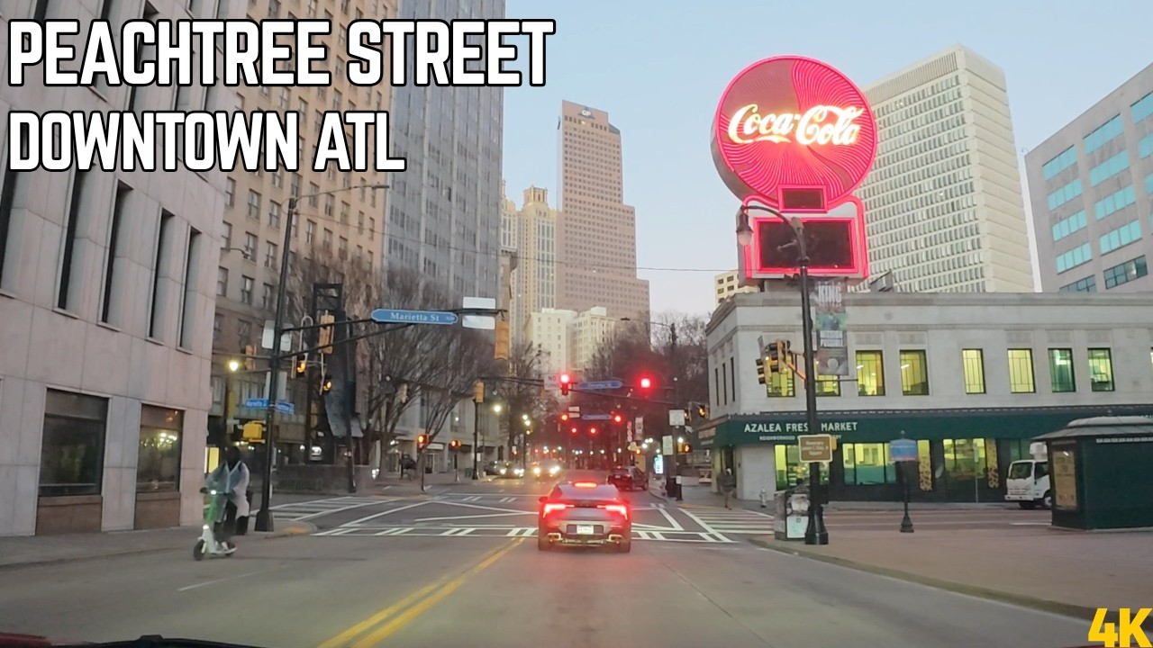 Driving Through Downtown Atlanta | Peachtree Street | 4K Drive