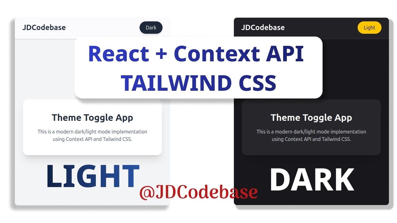 Build Dark & Light Mode using Context API | React + Tailwind Project