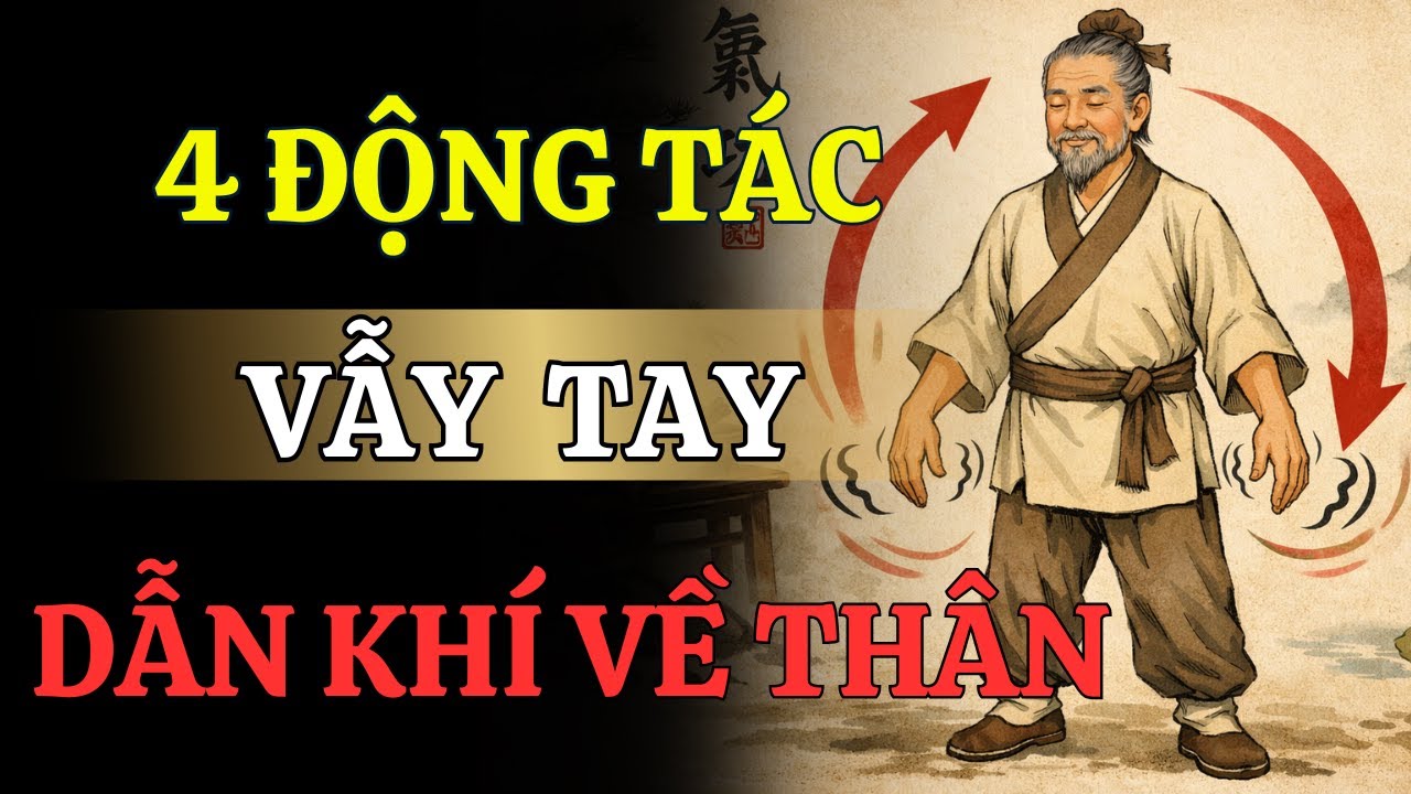 4 ĐỘNG TÁC VẪY TAY KHAI THÔNG KHÍ HUYẾT, DẪN KHÍ VỀ CƠ THỂ