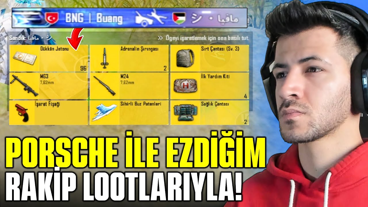 PORSCHE İLE EZDİĞİM RAKİP LOOTLARIYLA WİN ALMAK?(FİŞEK ÇIKTI) Pubg mobile