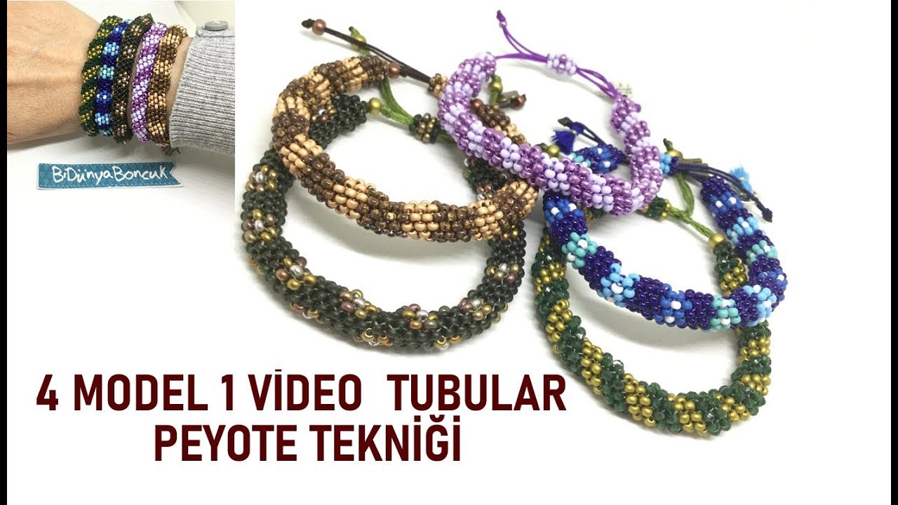 Öğretici Video-Tubular #Peyote Tekniği ile #Bileklik Yapımı (English instructions included)