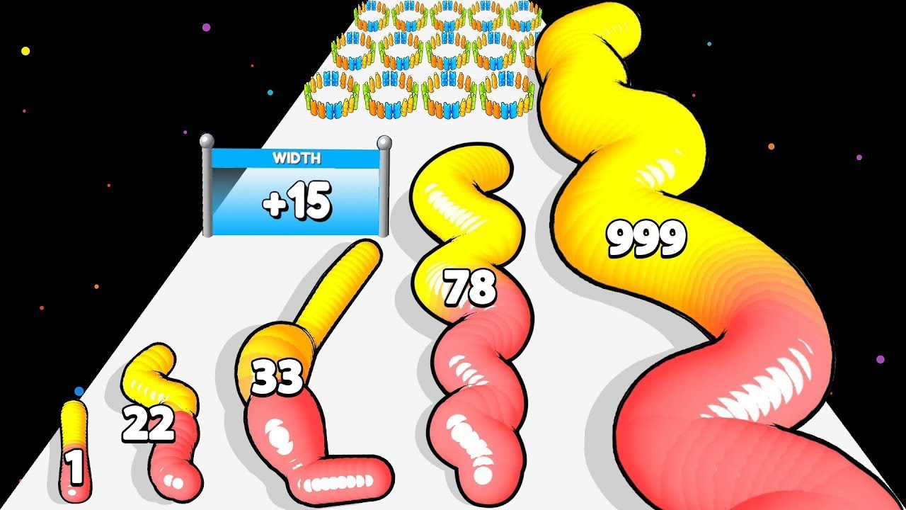 GUMMY WORM GO! - Level Up Worm Run 3D (ASMR Gameplay)