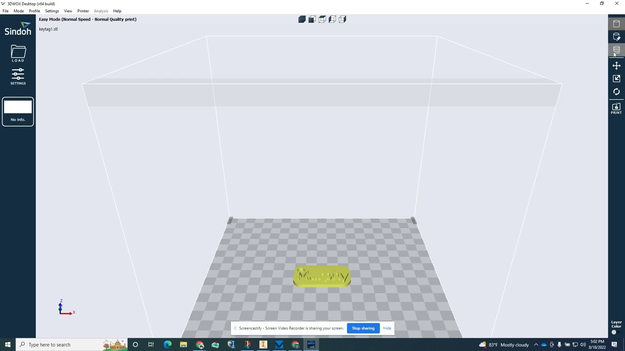 STL file to a gcode file to 3d print using 3d WOX