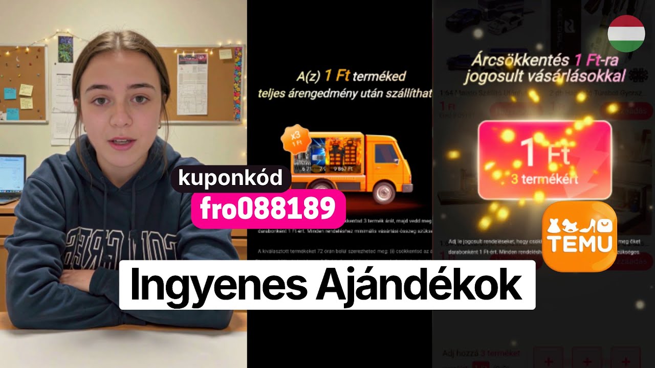 🎁 TEMU kupon Magyarorsz&aacute;gra ingyenes aj&aacute;nd&eacute;kokhoz ✨ TEMU kuponk&oacute;d
