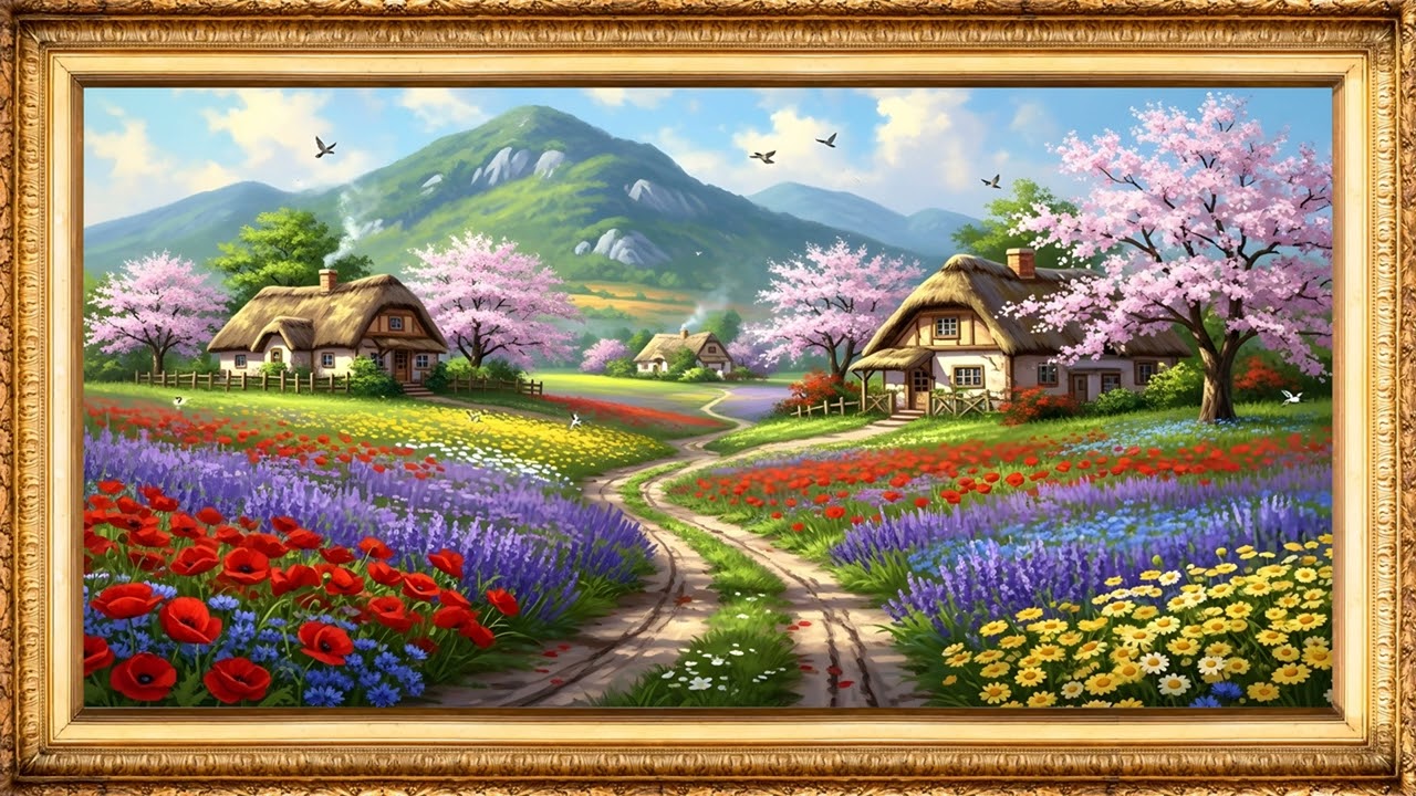 Beautiful Spring Countryside | Vintage Landscape 4K TV Art