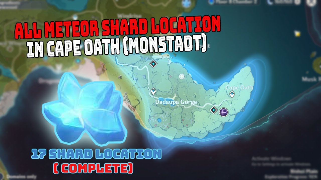 All Location Meteorite Shard in Cape Oath (Monstatd) Genshin Impact | Starlit Cape Oath Guide
