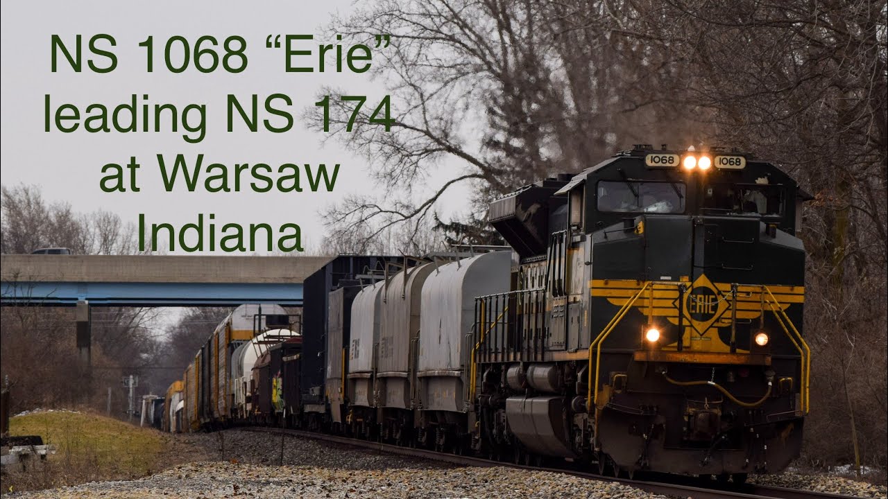NS 1068 “Erie” leading NS 174 at Warsaw Indiana