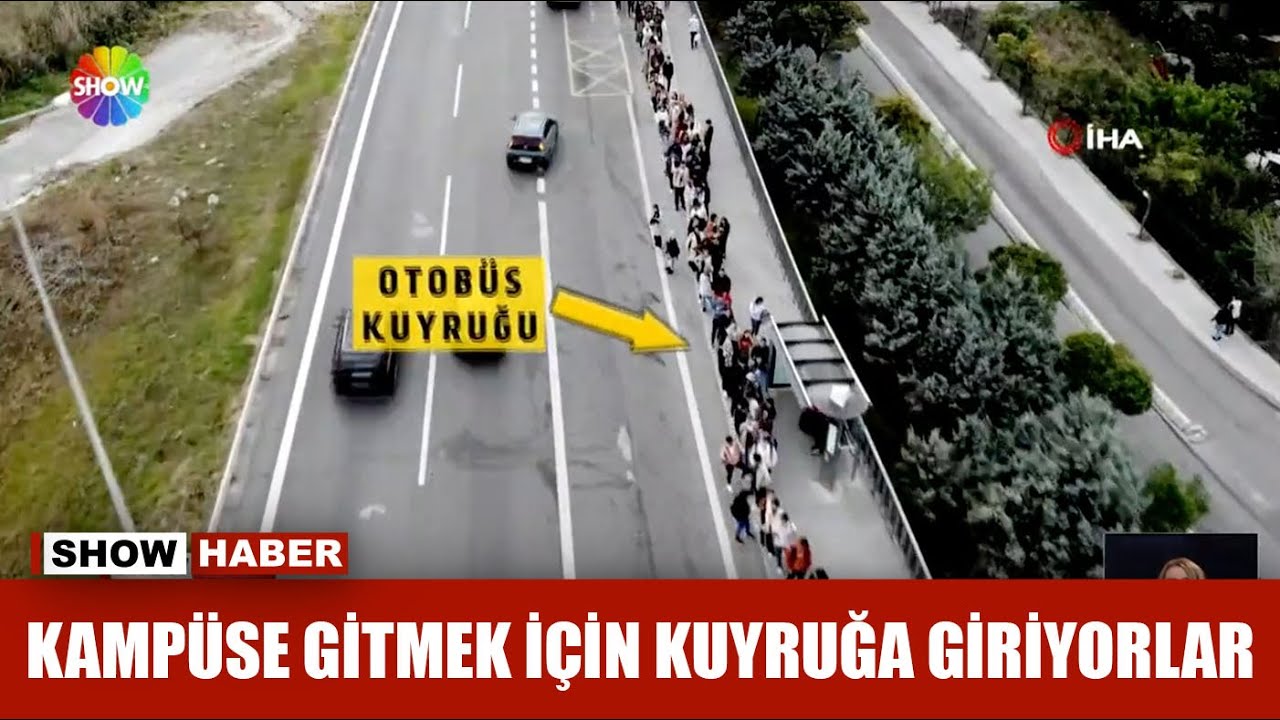 Kampüse gitmek için kuyruğa giriyorlar