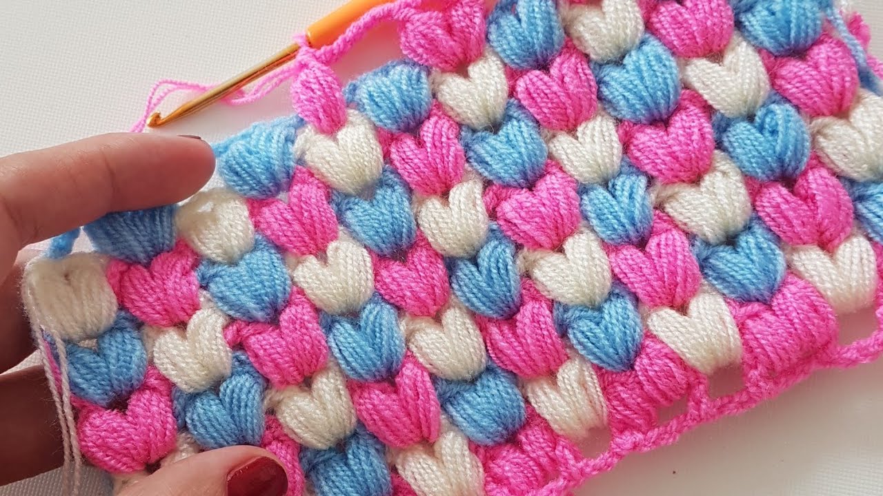 Kalpli Lif / Battaniye/ Heart Crochet Blanket ( @hünerlieller tasarımıdır)