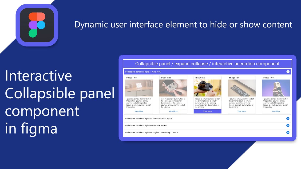 Interactive Collapsible panel / Expand collapse / Accordion component in figma #figmacommunity