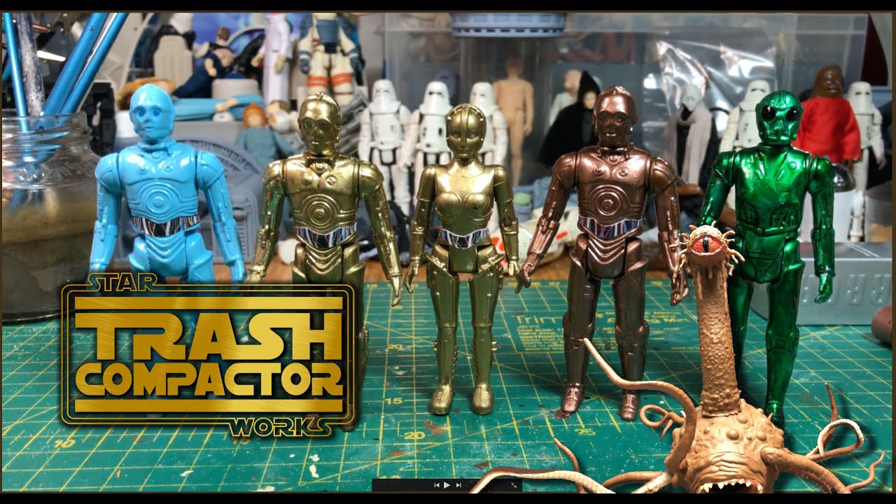 Protocol Droid hand repair, painting, limb tightening, & a 'Green' Death Star Droid! Trash Compactor