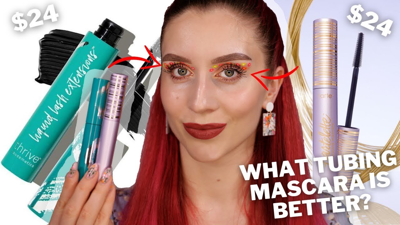 NEW!!! Tarte Tartelette Tubing Mascara VS Thrive Causemetics Liquid Lash Extensions Mascara