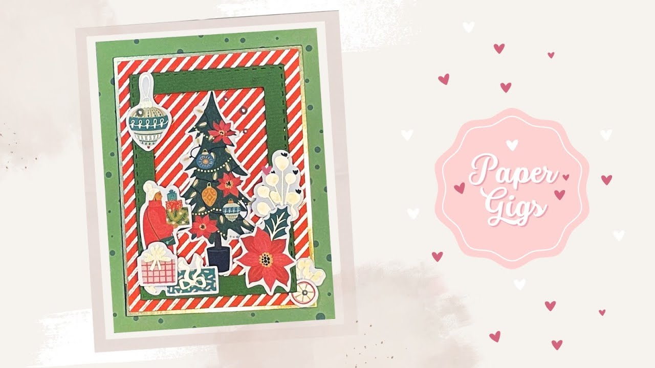 Layered Christmas card using DSP background | Loaded Card | Christmas Paper | Handmade Card Making