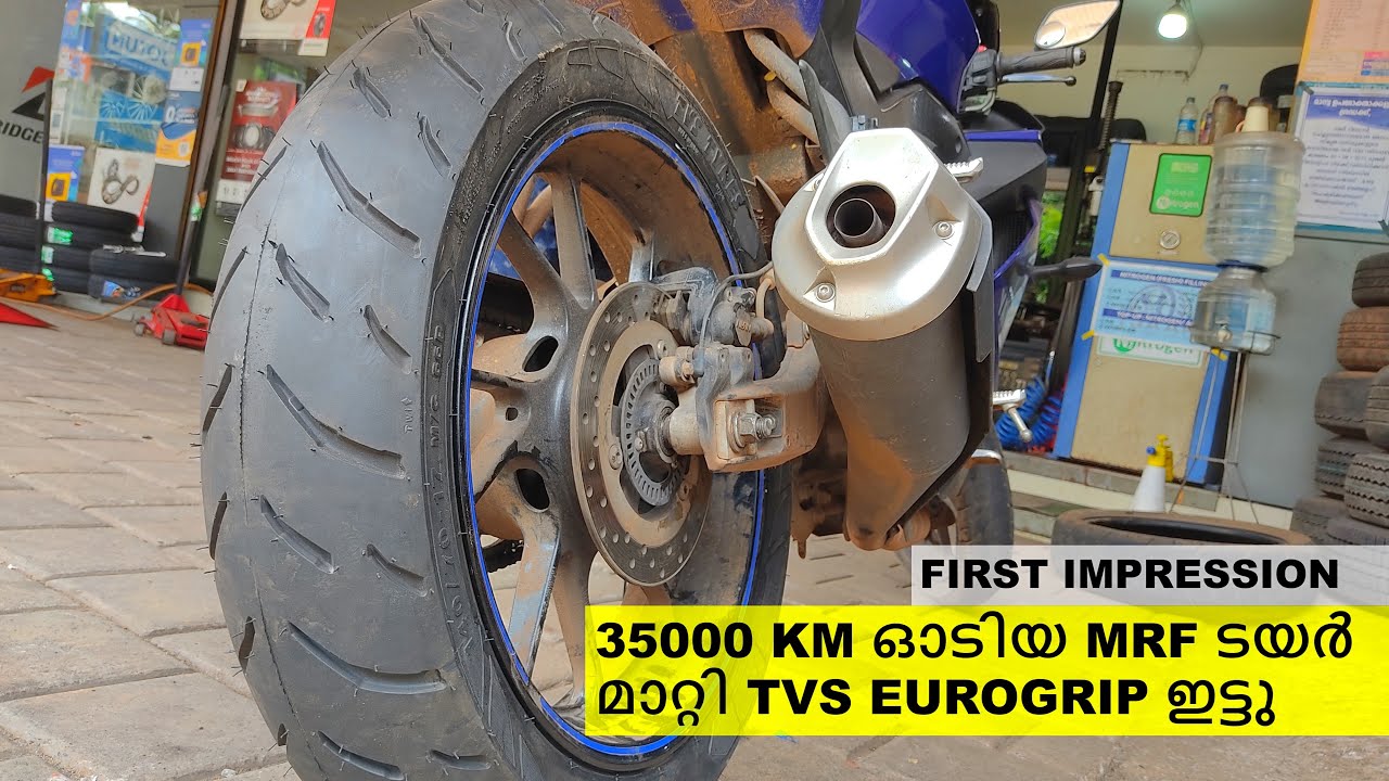 Tvs Eurogrip tyre changing and review malayalam TVS TYRES DURAGLIDE 140/70-17 #r15v3 #yamahar15v4