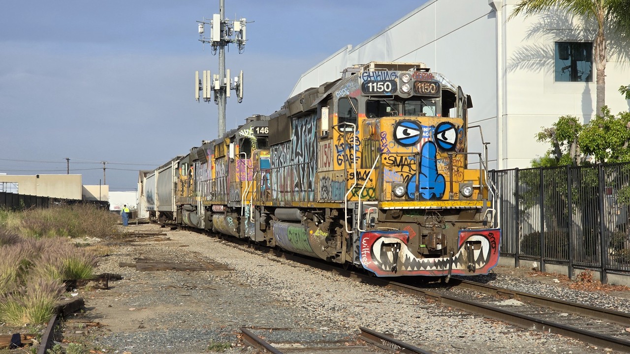[HD] Industrial Switching in Vernon - Union Pacific YLA63 South Industries Switcher Chase