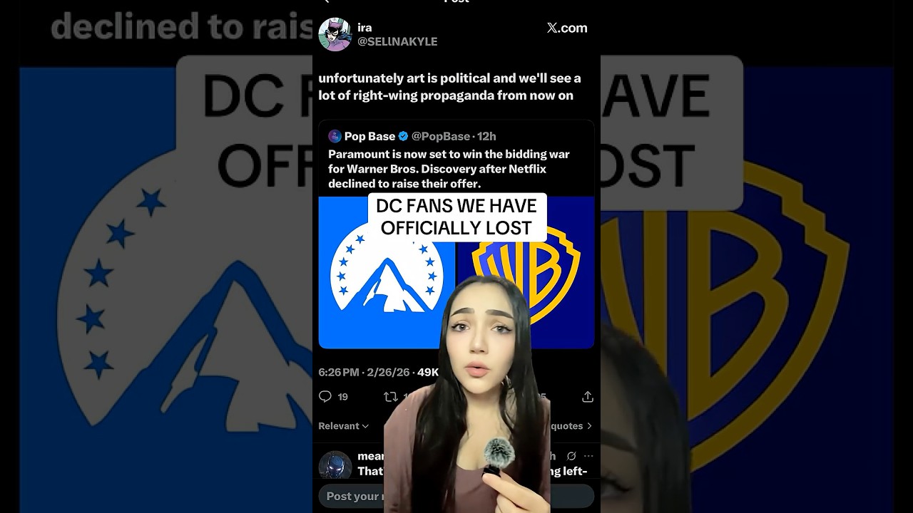 warner bros is going to paramount 😭 #warnerbos #paramount #netflix #dccomics #hbomax #fyp