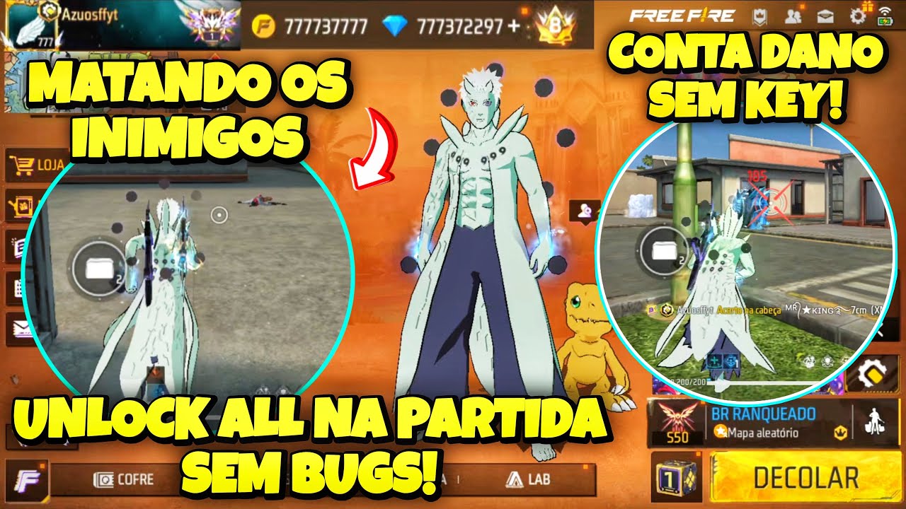 SAIU😱 UNLOCK ALL PEGANDO NA PARTIDA e MATANDO INIMIGOS SEM PING ALTO/ SEM KEY, ANTIBAN e 100% GR&Aacute;TIS