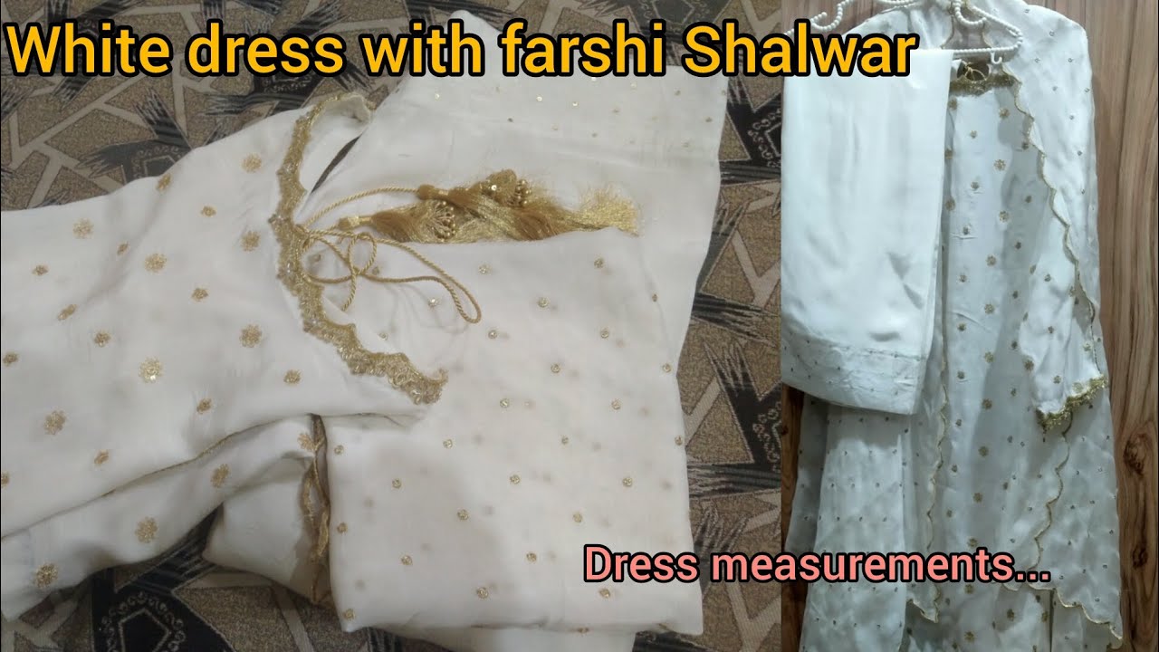 How to make white dress with farshi Shalwar #😍🤍🤍❤️