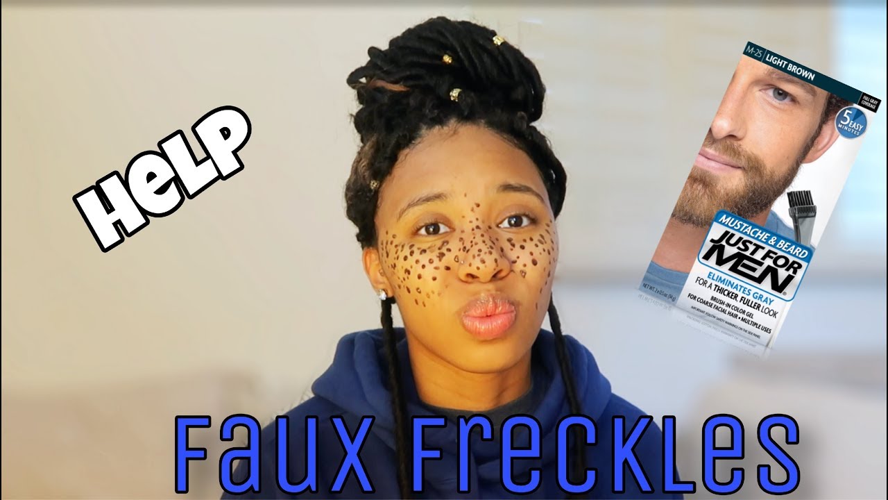 Semi Permanent Freckles using Men's Hair Color at Home | TayPancakes | DIY