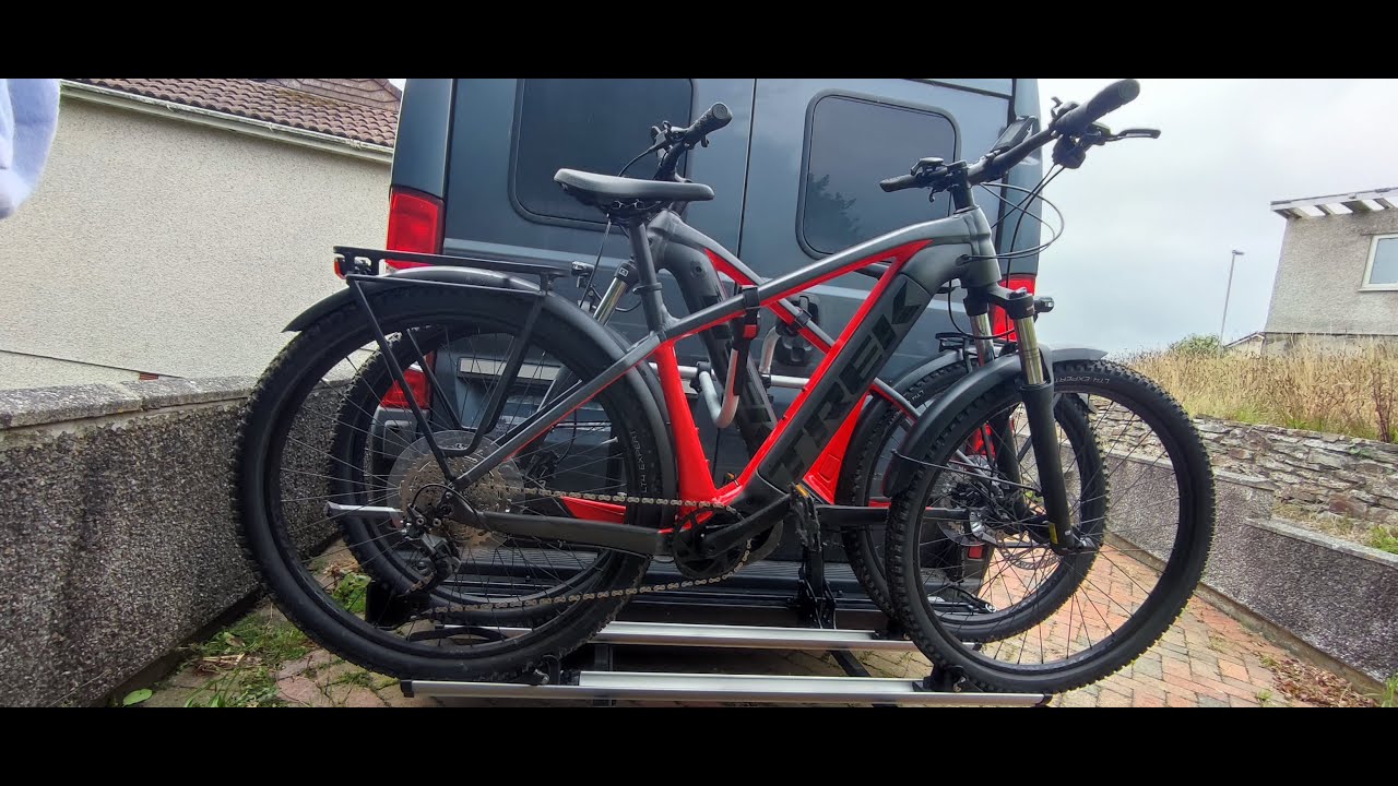 Our New Memo Bike Rack for our e-bikes on our Hymer Fiat Ducato campervan.