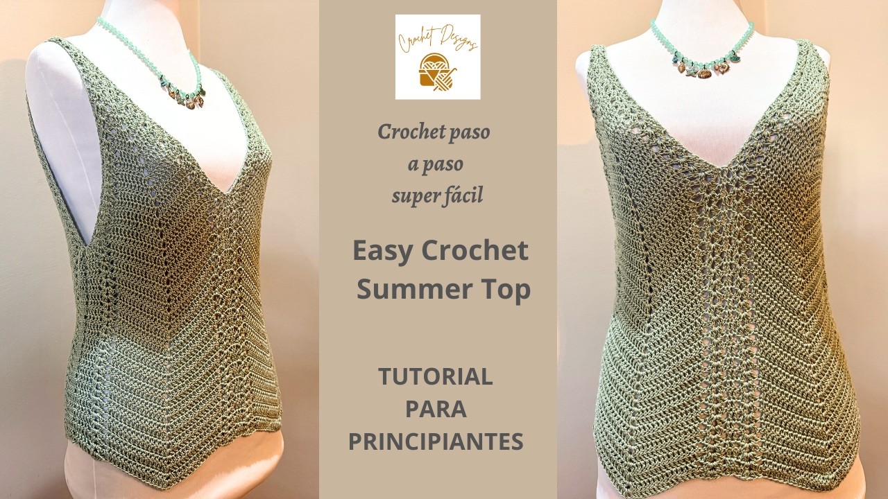 Crochet Summer Top Tutorial | Blusa a Crochet con Escote en V Paso a Paso