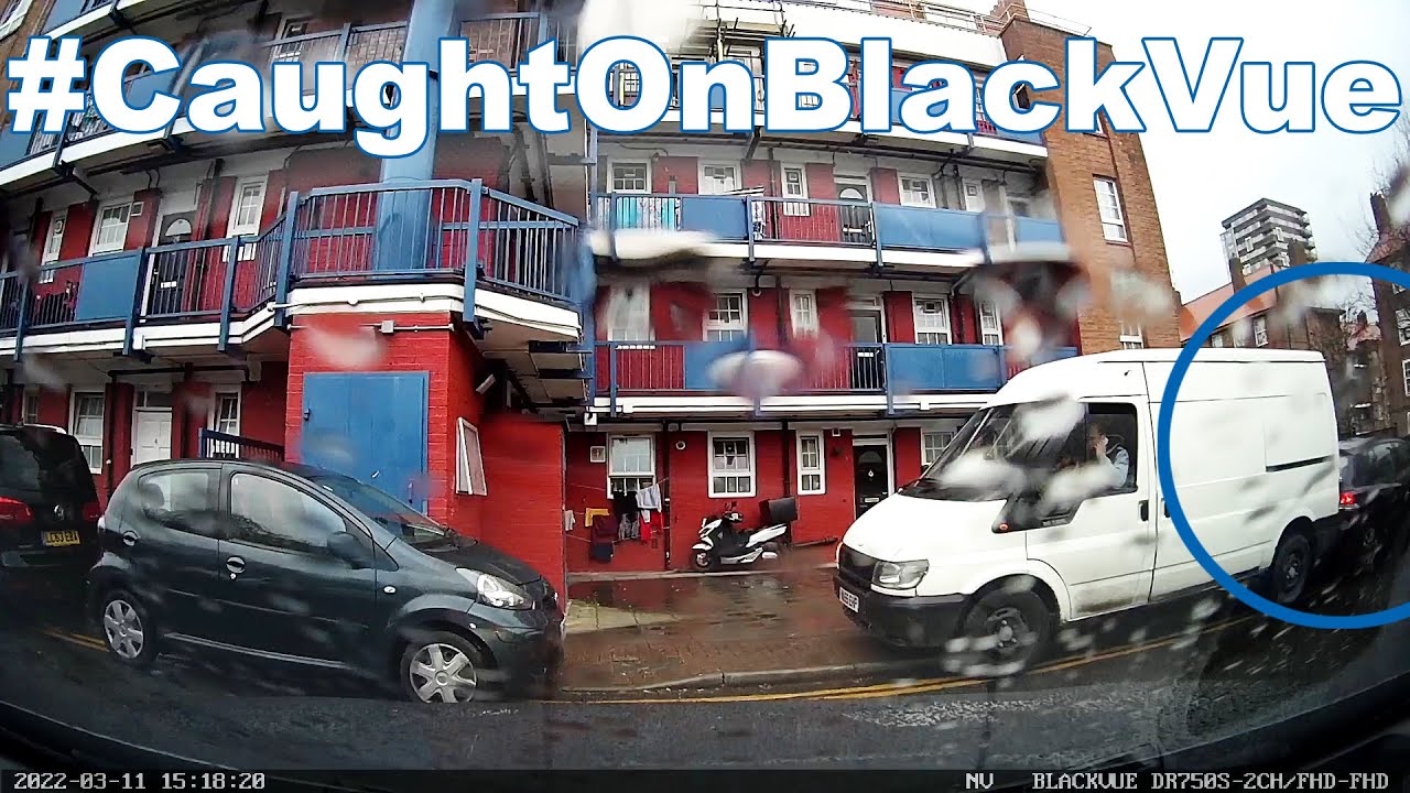 Distracted Van Driver Hits Parked VW Golf #CaughtOnBlackVue