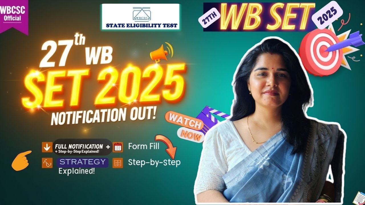 27TH WB SET 2025 Notification 📢| Full Form Fill up Guide| Real Strategy🏆| IN Detail🎯|#wbset |#ugcnet