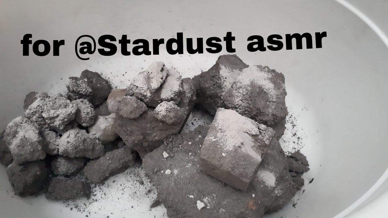 ASMR:pure charcoal ,pure cement balls,white cement chunks crush ( dry) /sifting ,pouring, dust play😍