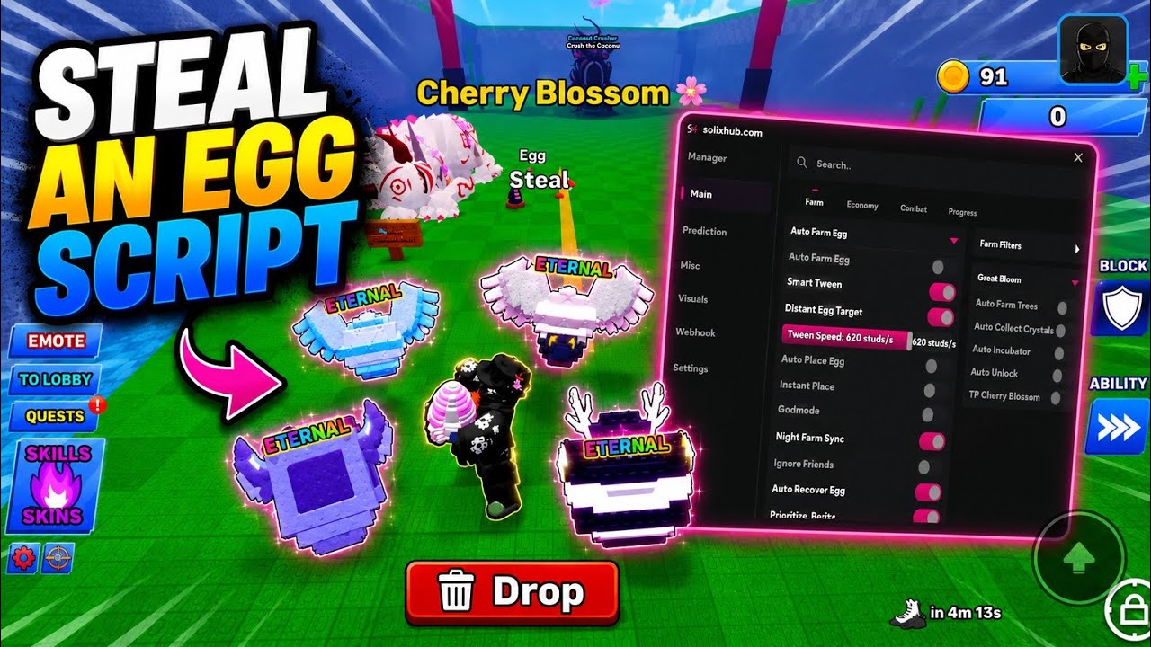 Steal an Egg Script - BEST | Auto Steal Egg, God Mode, Instant Steal Egg, Egg Prediction, Undetected