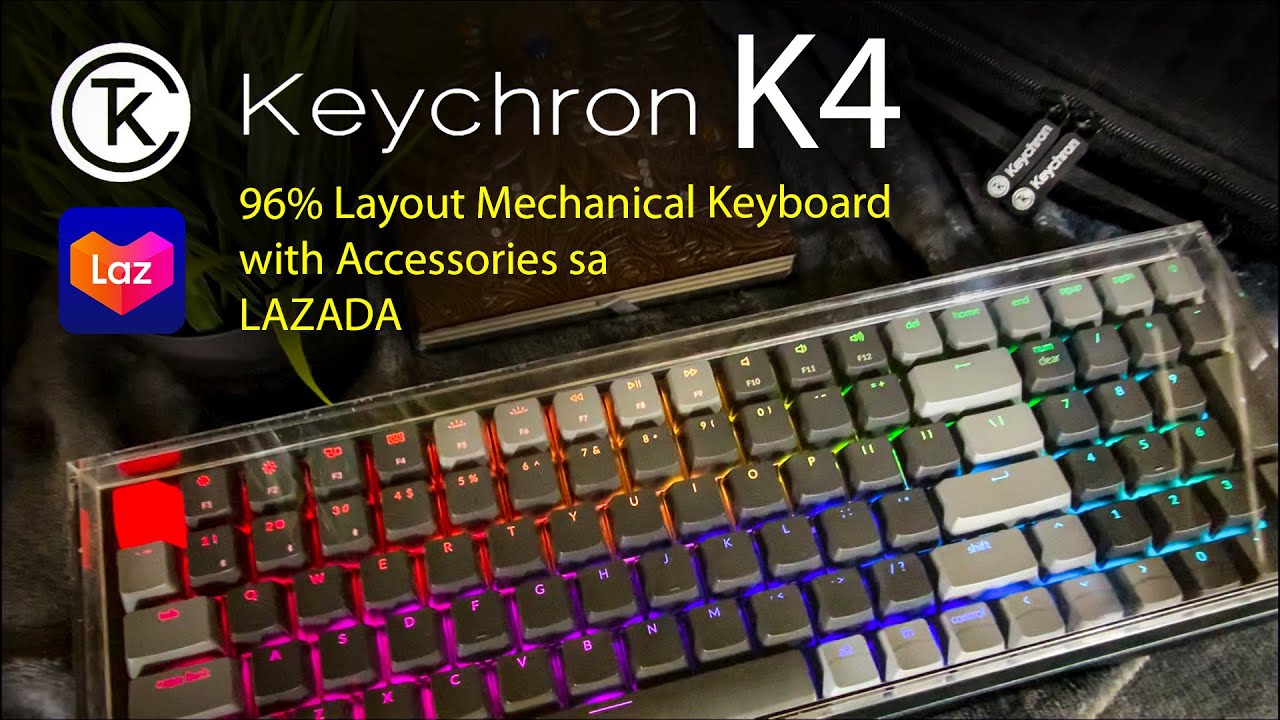 🟢  KEYCHRON K4 MECHANICAL KEYBOARD | ACRYLIC DUST COVER & CARRYING CASE