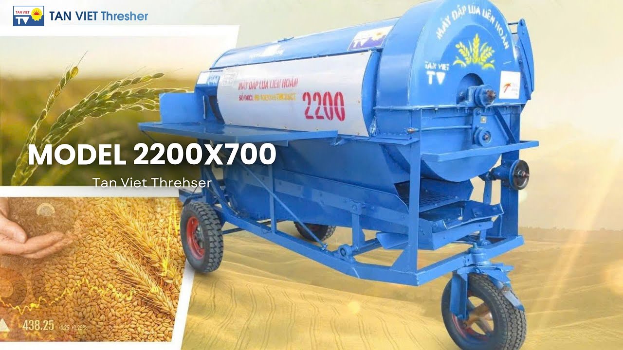 Máy tuốt lúa Tân Việt Model 2m2 - Tan Viet Thresher Machine Model 2m2