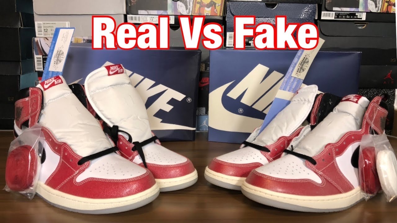 Air Jordan 1 Trophy Room Real Vs Fake review . UV light and Weight comparison.
