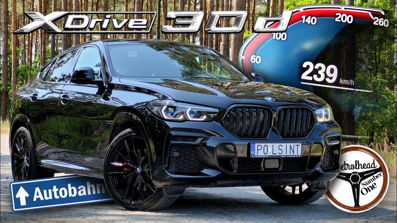 2021 BMW X6 Xdrive30d (286 KM) | V-MAX, 0-100 km/h, 100-200 km/h, Test, AUTOBAHN. | 4K