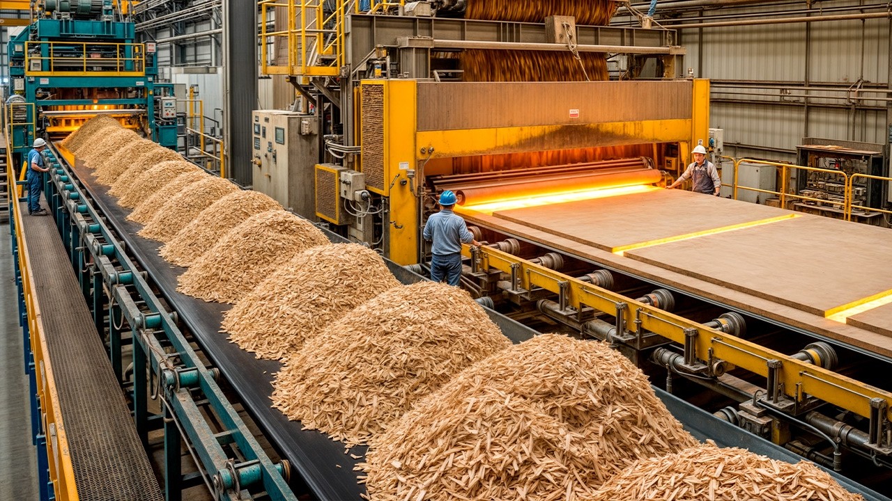 Jak ŚMIECI stają się MEBLAMI? | 100 mln m&sup3; Płyt MDF rocznie: Sekrety produkcji, prasy i żywicy