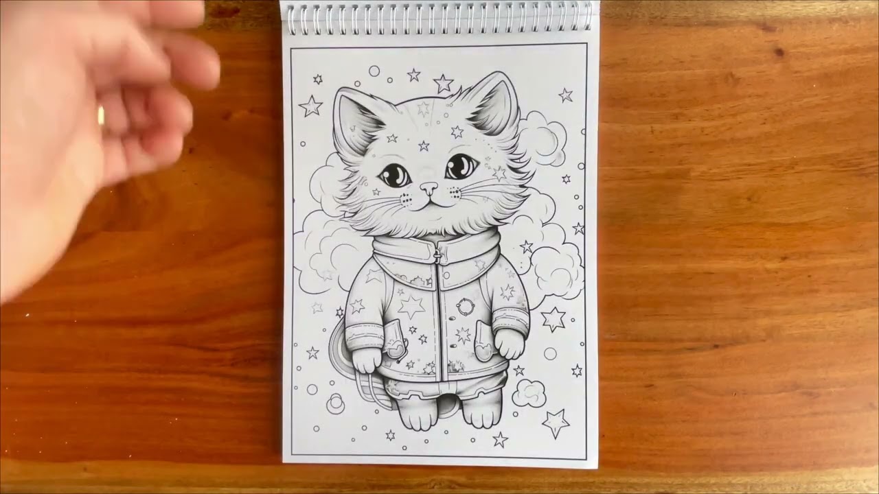 Carte de colorat pentru relaxare si antistres, 50 de ilustratii, Fantasy Cats, 106 pagini
