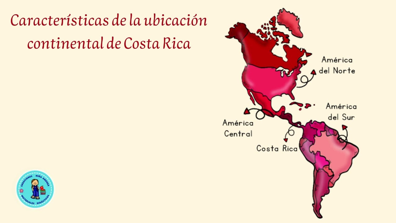 Ubicación hemisférica y continental de Costa Rica 4°