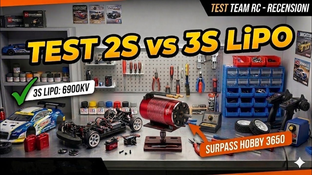 Test 3 S Lipo Surpass Hobby Motor Brushless 3650 / 6900 KW #rc #surpasshobby #rccars