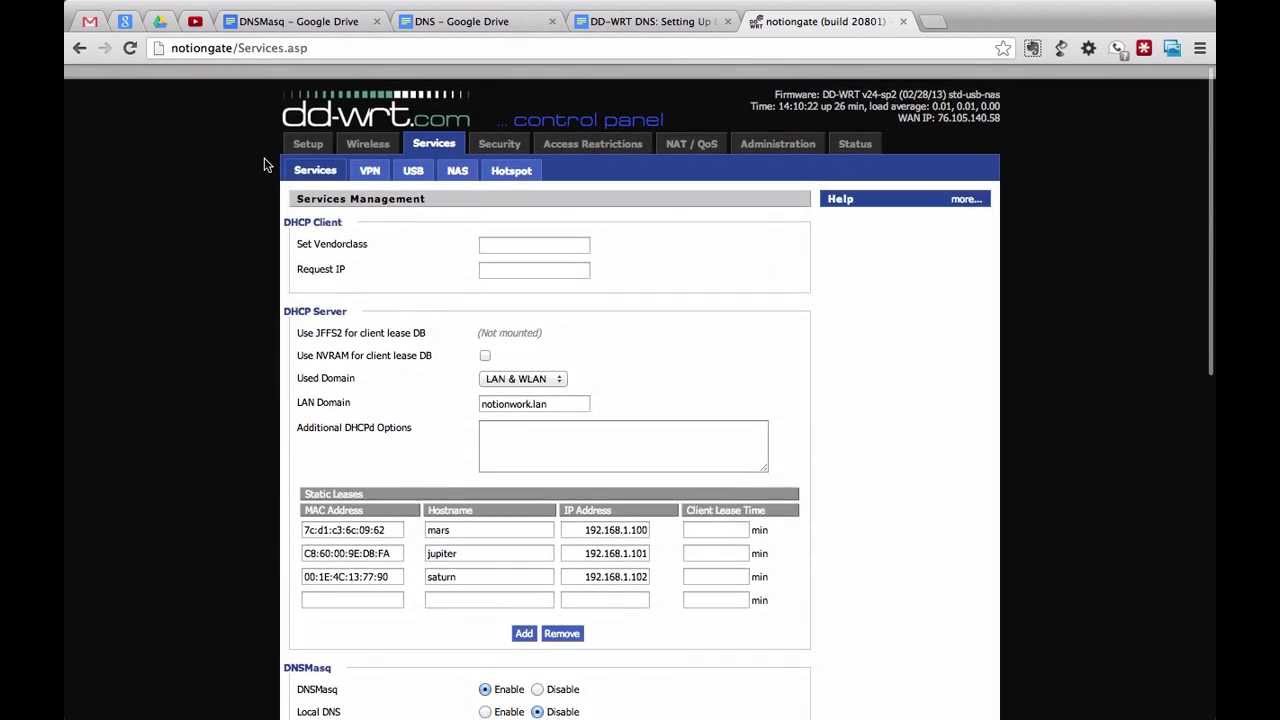 DD-WRT DNSMasq Setup and Local DNS