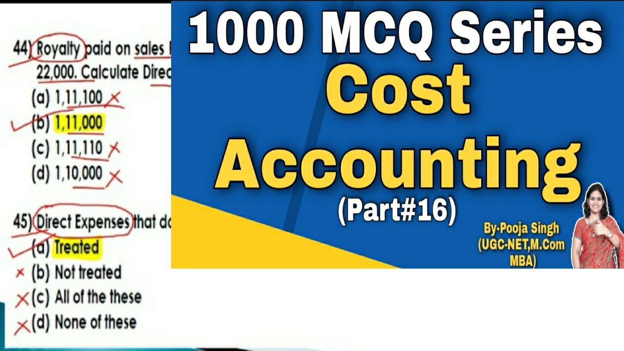 MCQ on Cost Accounting | Objective Questions on Cost Accounting  | MCQ for Competitive Exam | JKSSB