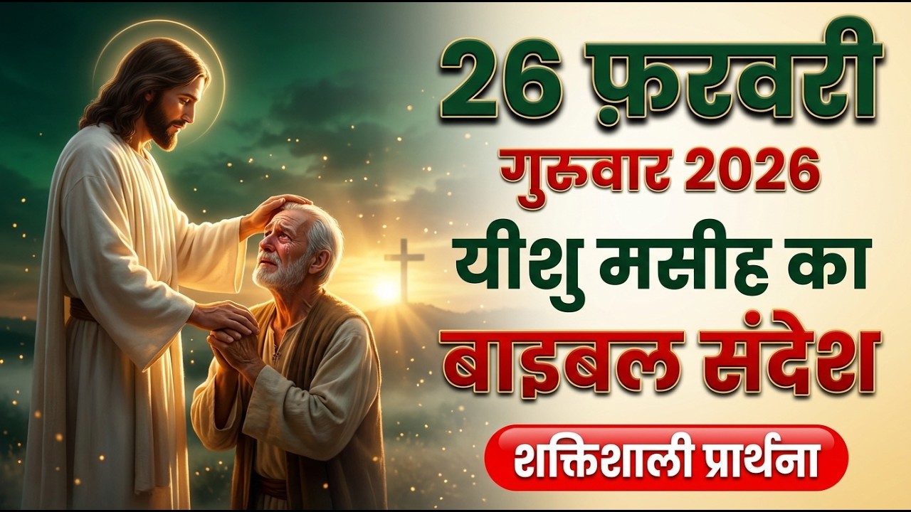 ✝️26 फ़रवरी गुरुवार 2026 का यीशु मसीह का बाइबल संदेश, शक्तिशाली प्रार्थना | जरूर सुने #yeshu