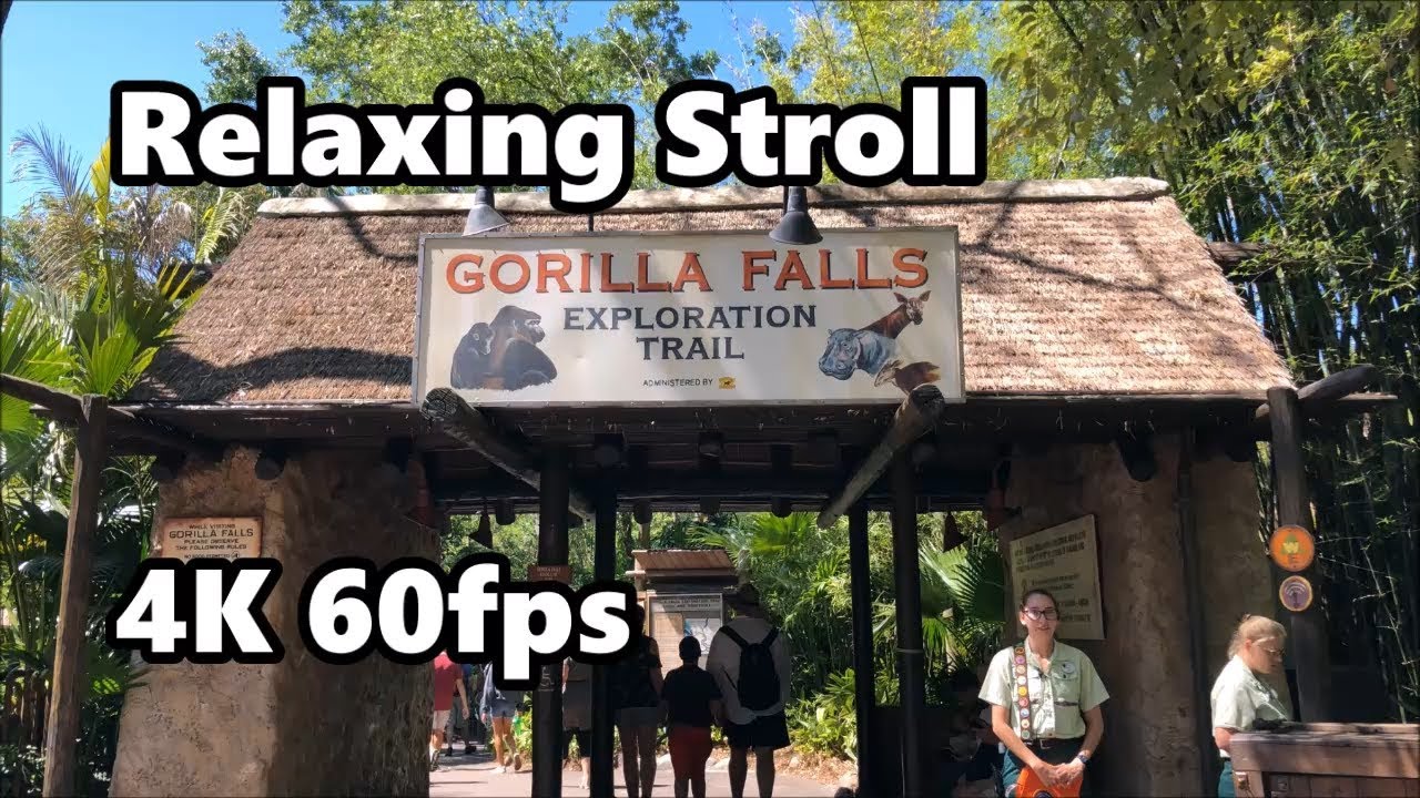 Gorilla Falls Exploration Trail | Relaxing Stroll - 4K 60fps | Disney’s Animal Kingdom