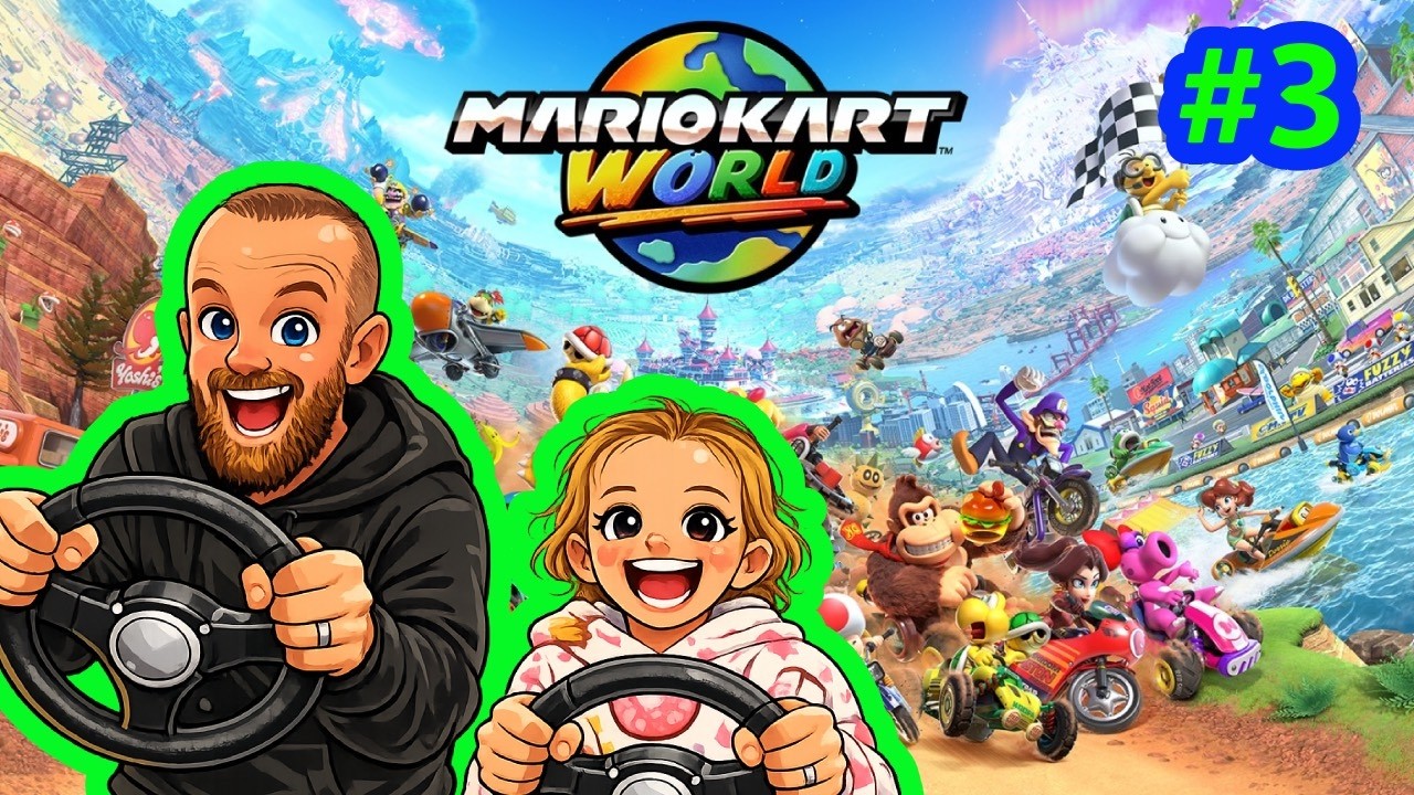 MARIO KART WORLD #3- STAR CUP- Darcie vs Daddy- WHO WILL WIN?!