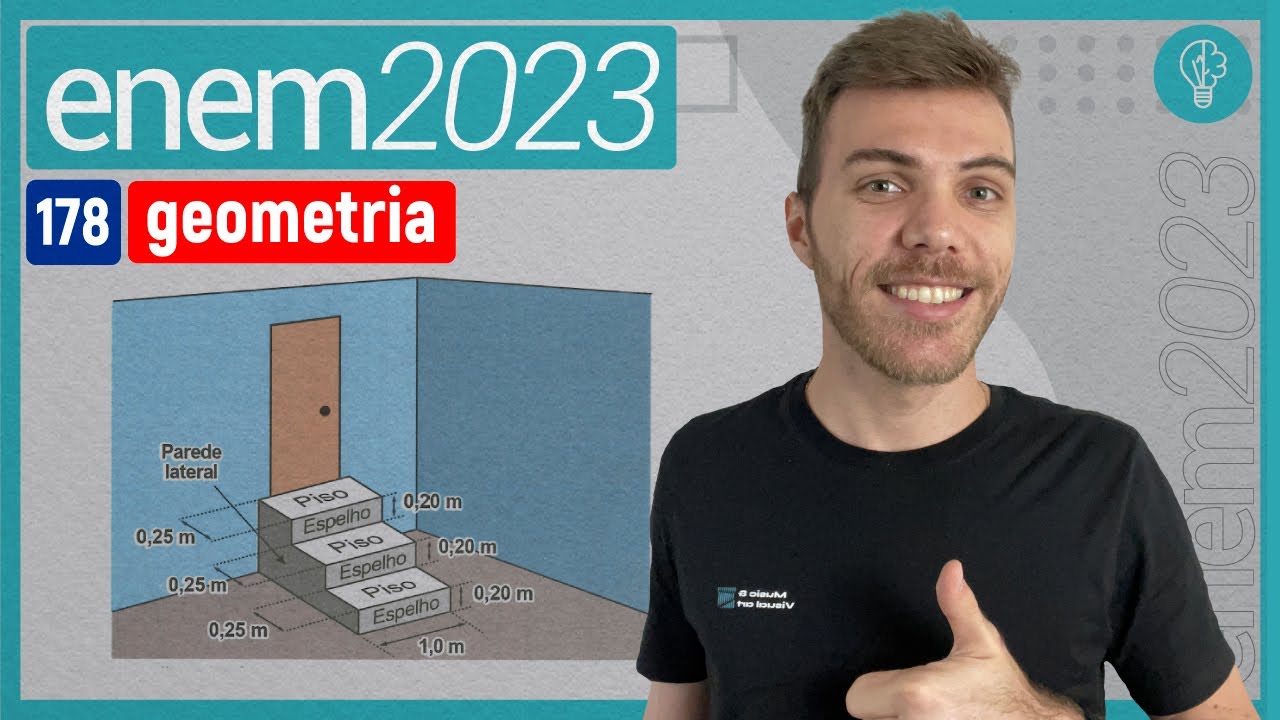 ENEM 2023 - A figura representa uma escada com três degraus, construída em concreto maci - GEOMETRIA