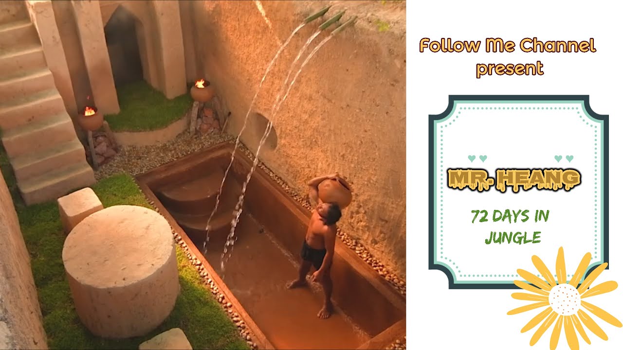 Mr.Heang:Underground Building😲السيد هيانغ يبني بيت مع مسبح تحت الأرض بوسيلتين بسيطتين😍