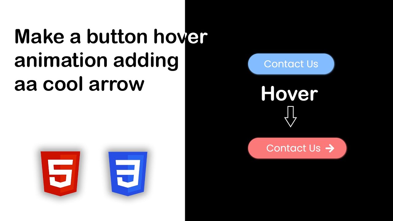 Make a cool button hover animation | Add an arrow on hover | HTML and CSS