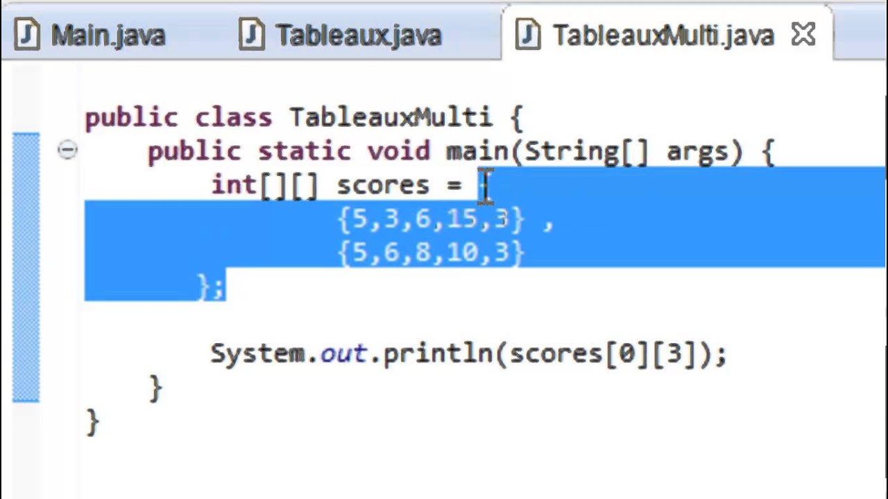 PROGRAMMER EN JAVA (Débutant) - 53 - Tableaux multidimensionnels