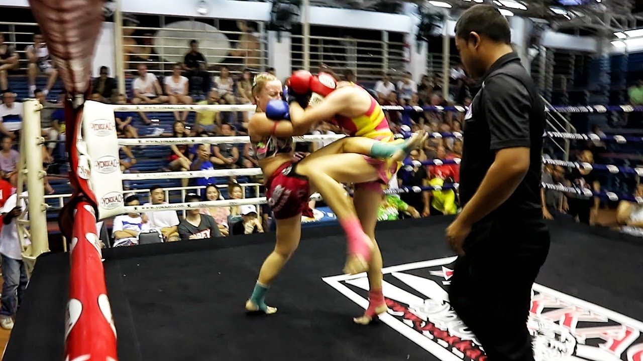Katya PhuketTopTeam vs Calista Koh Yao Female Muay Thai fight 11 July 2018