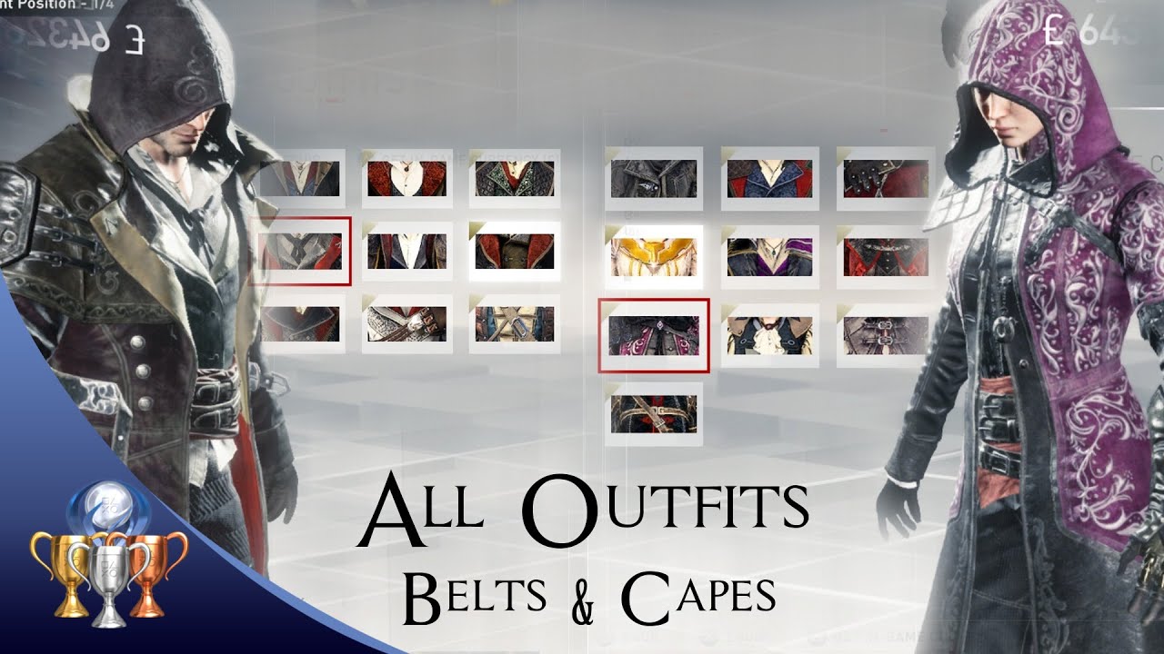 Assassin's Creed Syndicate Outfit Showcase - All Outfits, Belts & Capes (Best Gear)